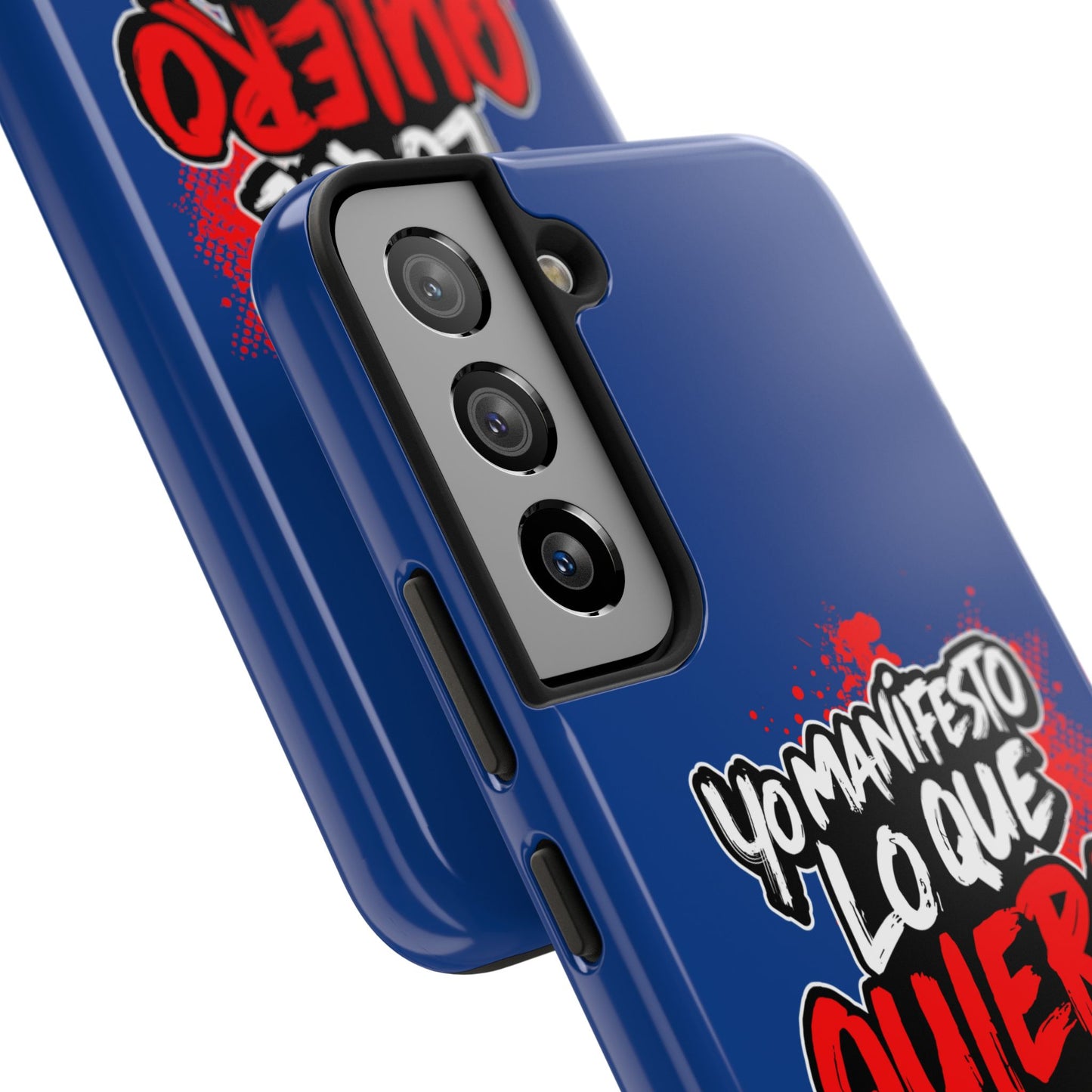 Funda para teléfono "Yo manifiesto lo que quiero" - Azul