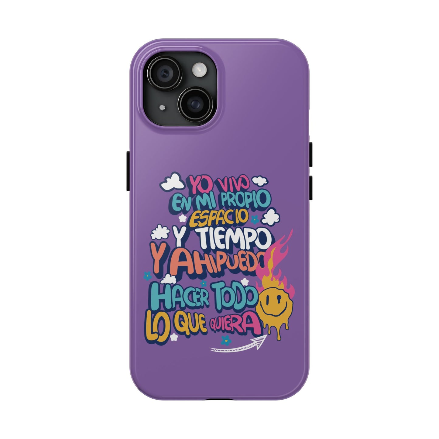 Funda para teléfono "Yo vivo en propio espacio y tiempo" - Lila