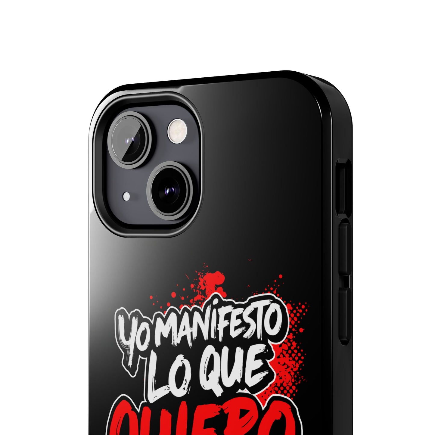 Funda para teléfono "Yo manifiesto lo que quiero" - Negro