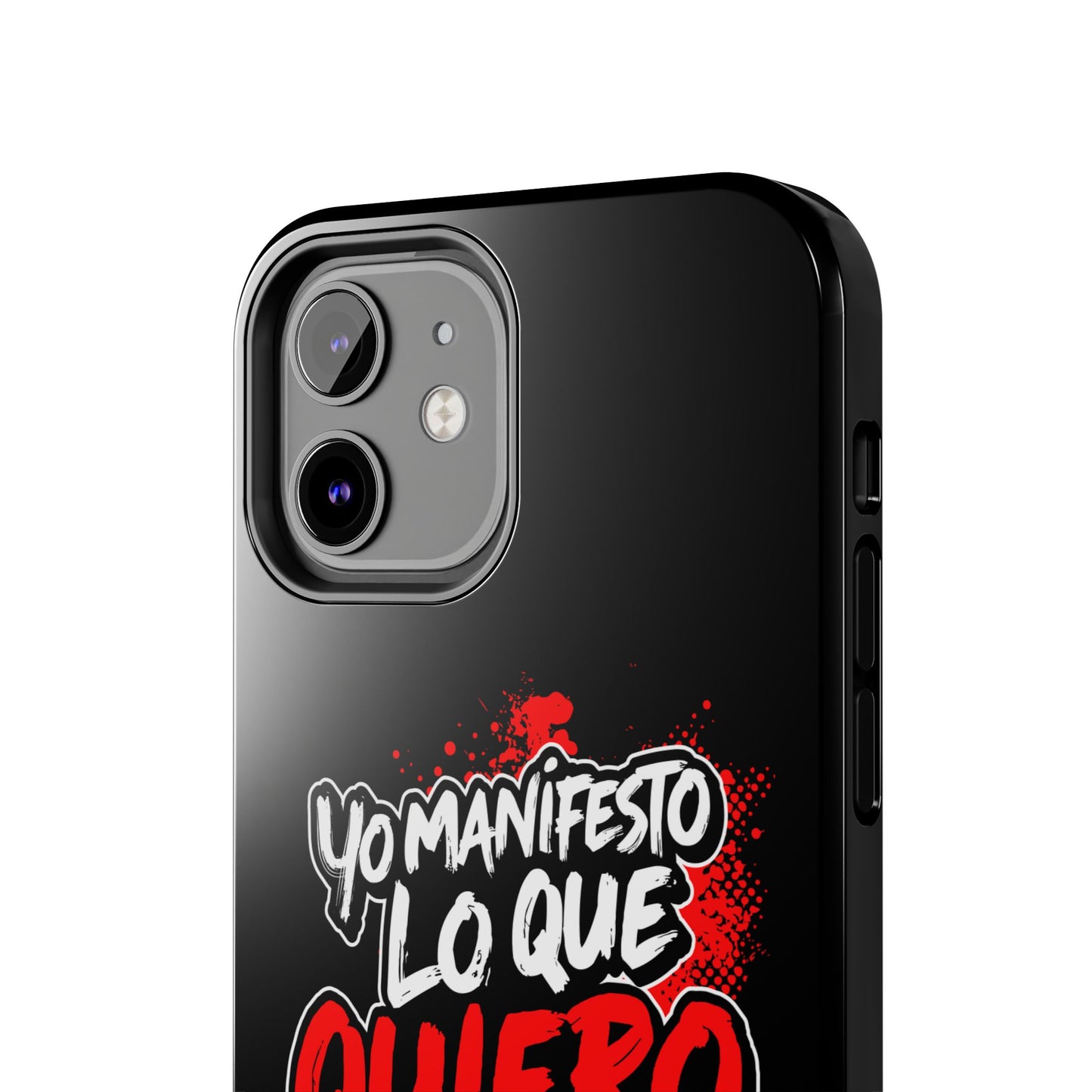 Funda para teléfono "Yo manifiesto lo que quiero" - Negro