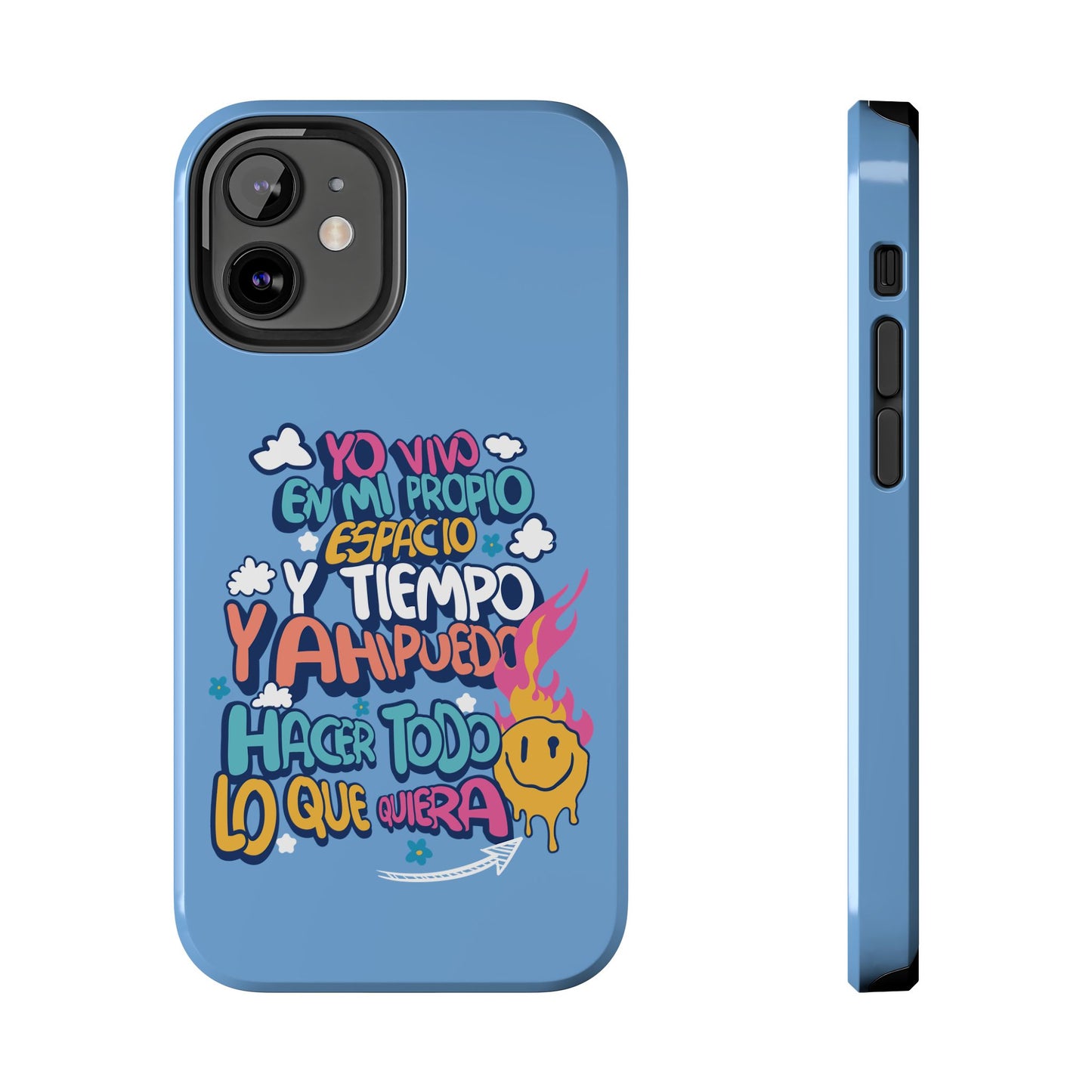 Funda para teléfono "Yo vivo en propio espacio y tiempo" - Celeste