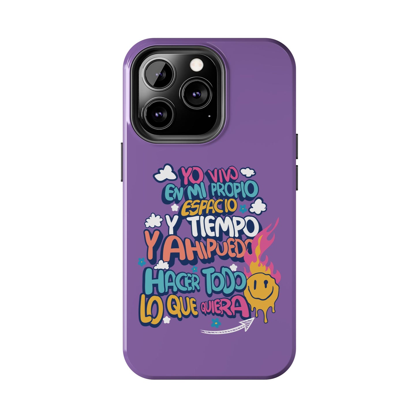 Funda para teléfono "Yo vivo en propio espacio y tiempo" - Lila