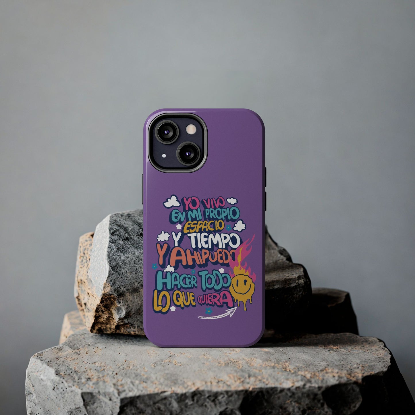 Funda para teléfono "Yo vivo en propio espacio y tiempo" - Lila