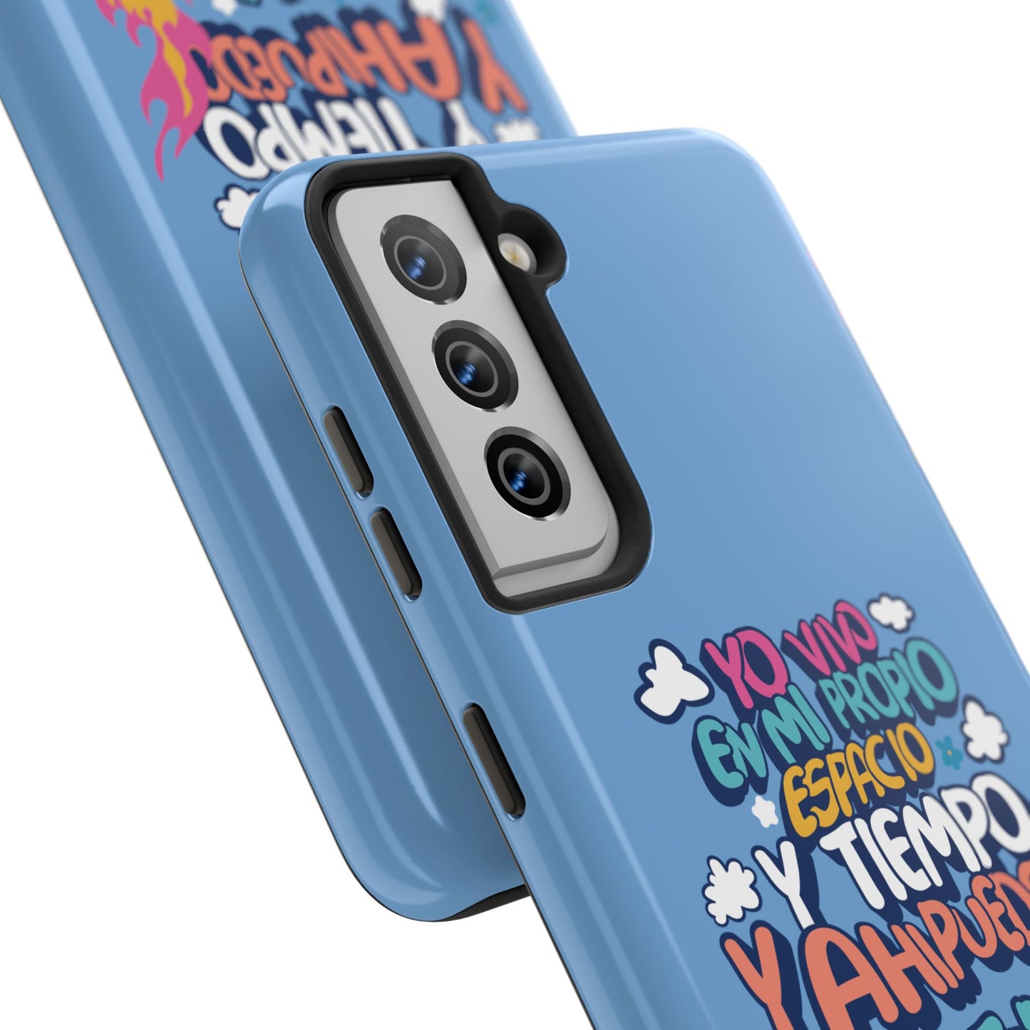 Funda para teléfono "Yo vivo en propio espacio y tiempo" - Celeste