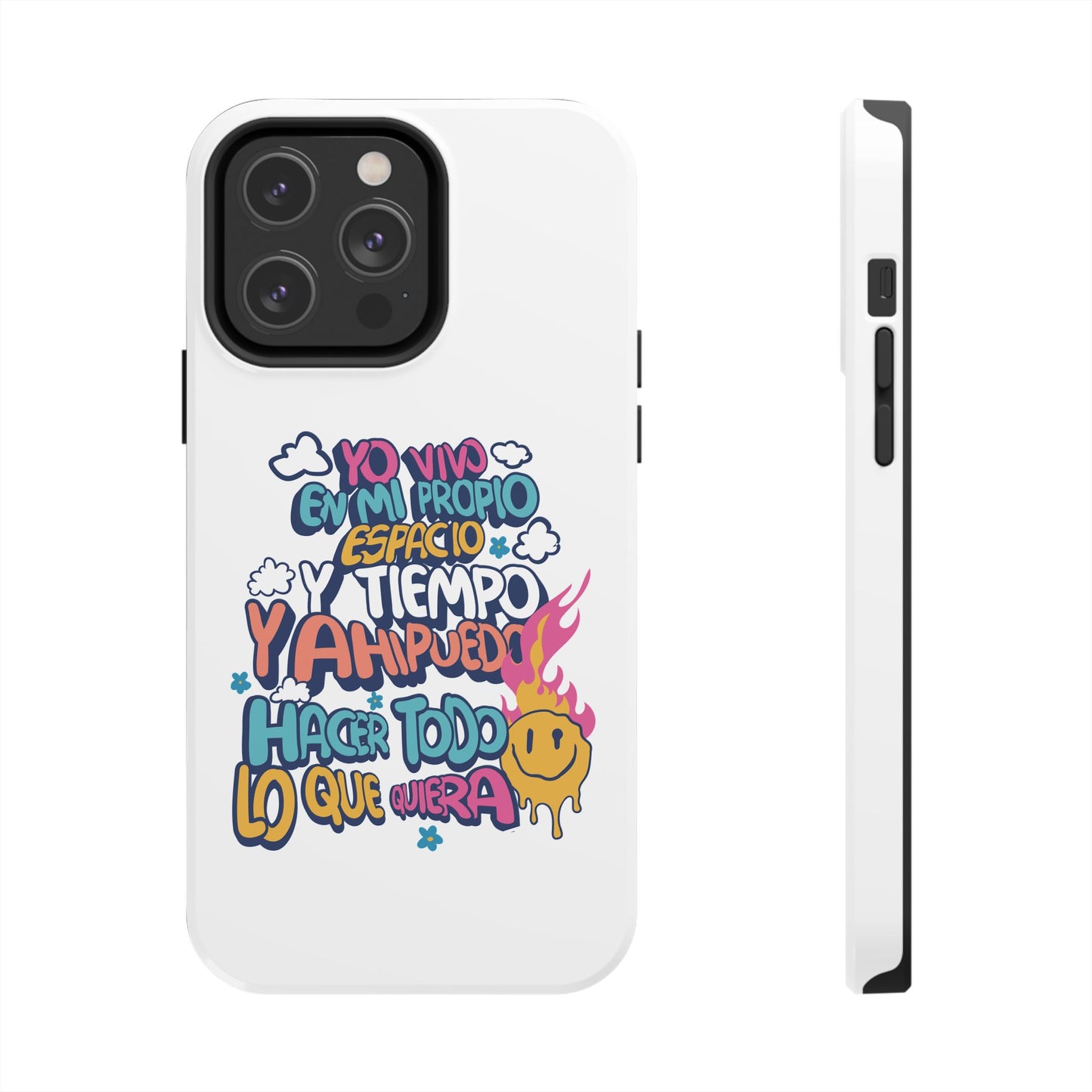 Funda para teléfono "Yo vivo en propio espacio y tiempo" - Blanco