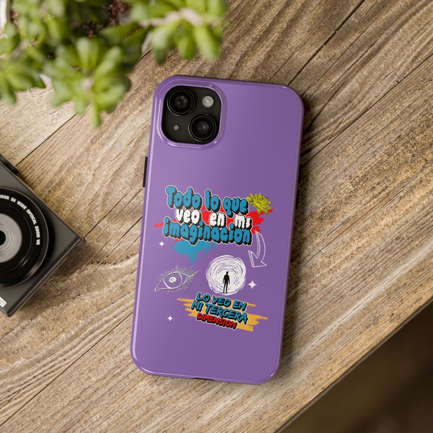 Funda para teléfono "Todo lo que veo en mi imaginación" - Lila