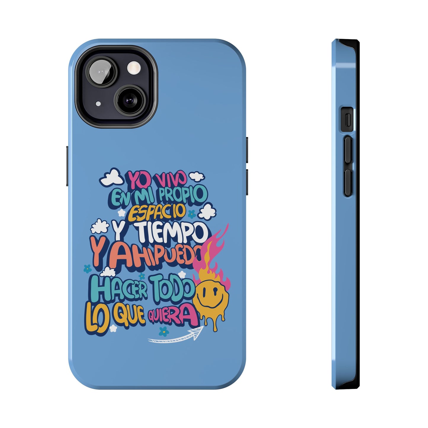 Funda para teléfono "Yo vivo en propio espacio y tiempo" - Celeste