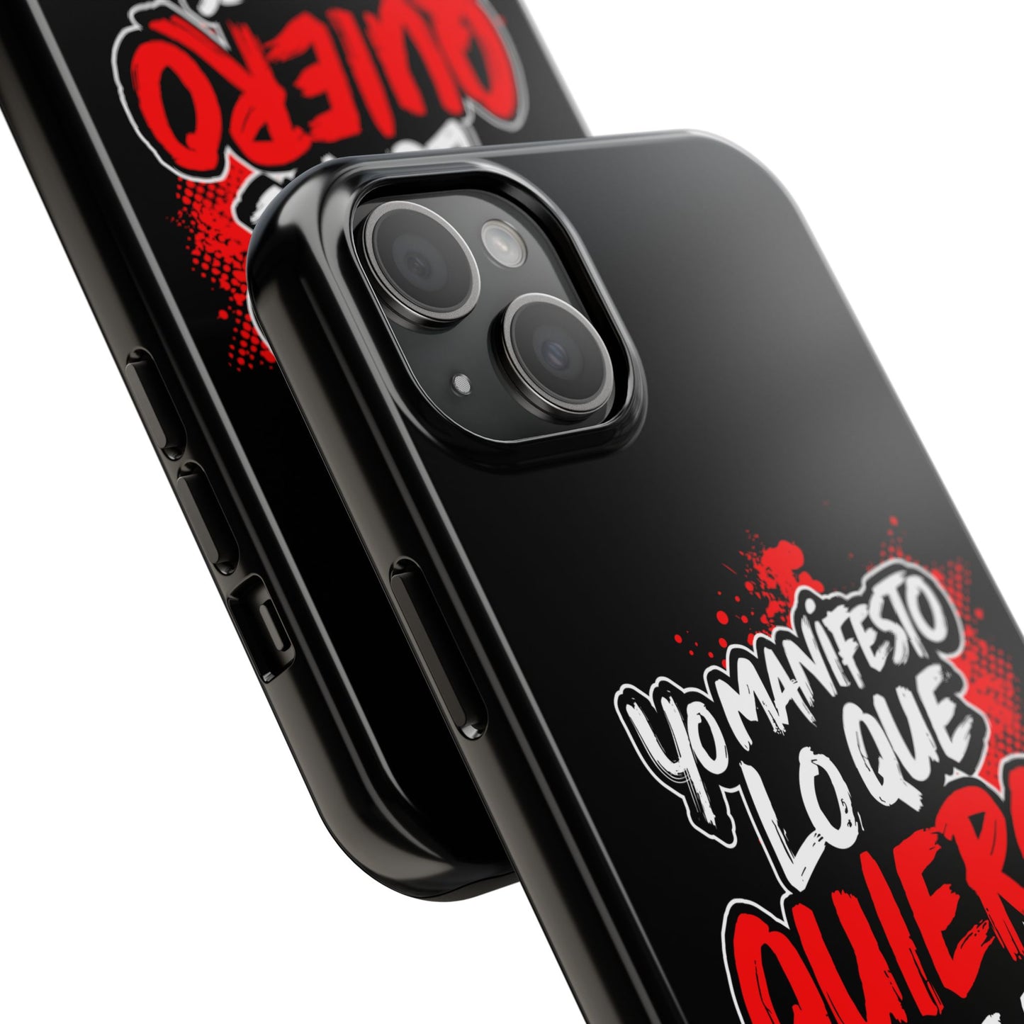 Funda para teléfono "Yo manifiesto lo que quiero" - Negro