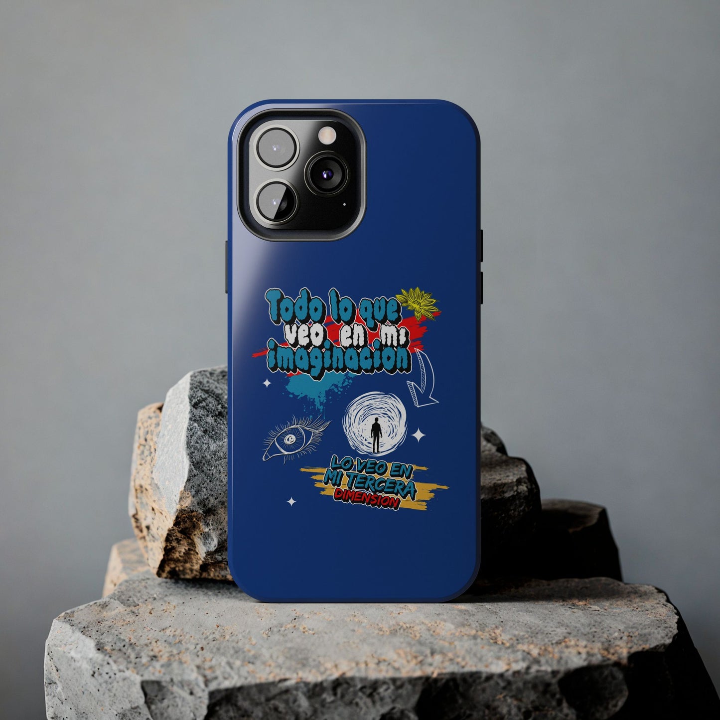 Funda para teléfono "Todo lo que veo en mi imaginación" - Azul