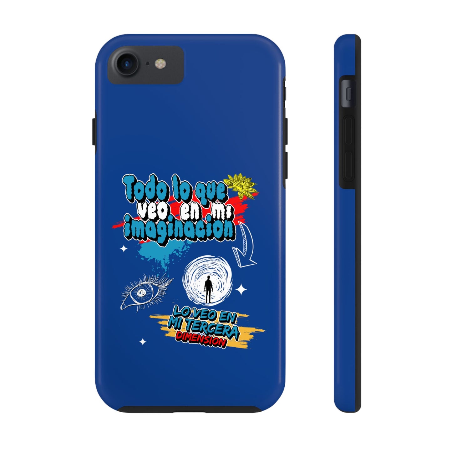Funda para teléfono "Todo lo que veo en mi imaginación" - Azul