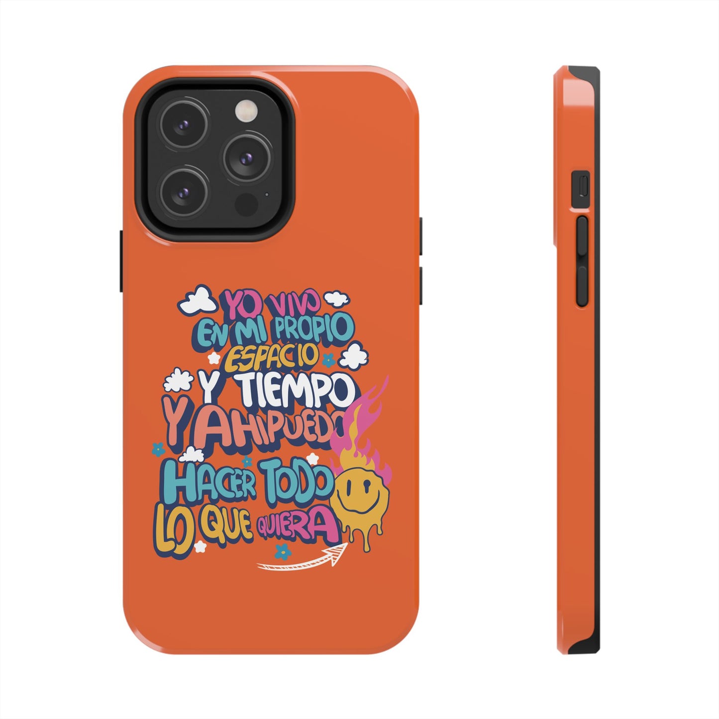 Funda para teléfono "Yo vivo en propio espacio y tiempo" - Naranja