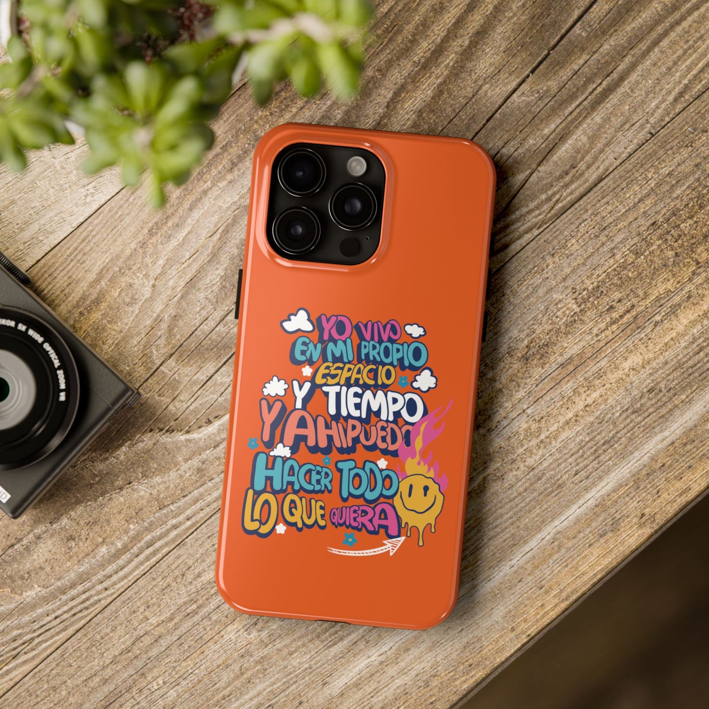 Funda para teléfono "Yo vivo en propio espacio y tiempo" - Naranja