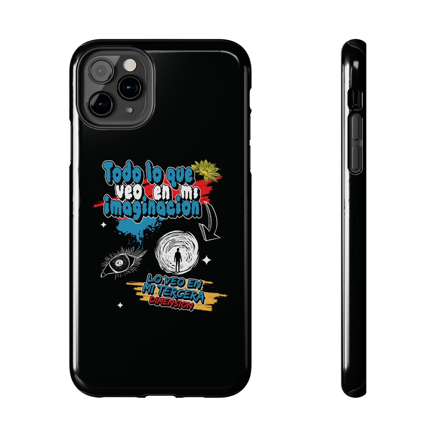 Funda para teléfono "Todo lo que veo en mi imaginación" - Negro