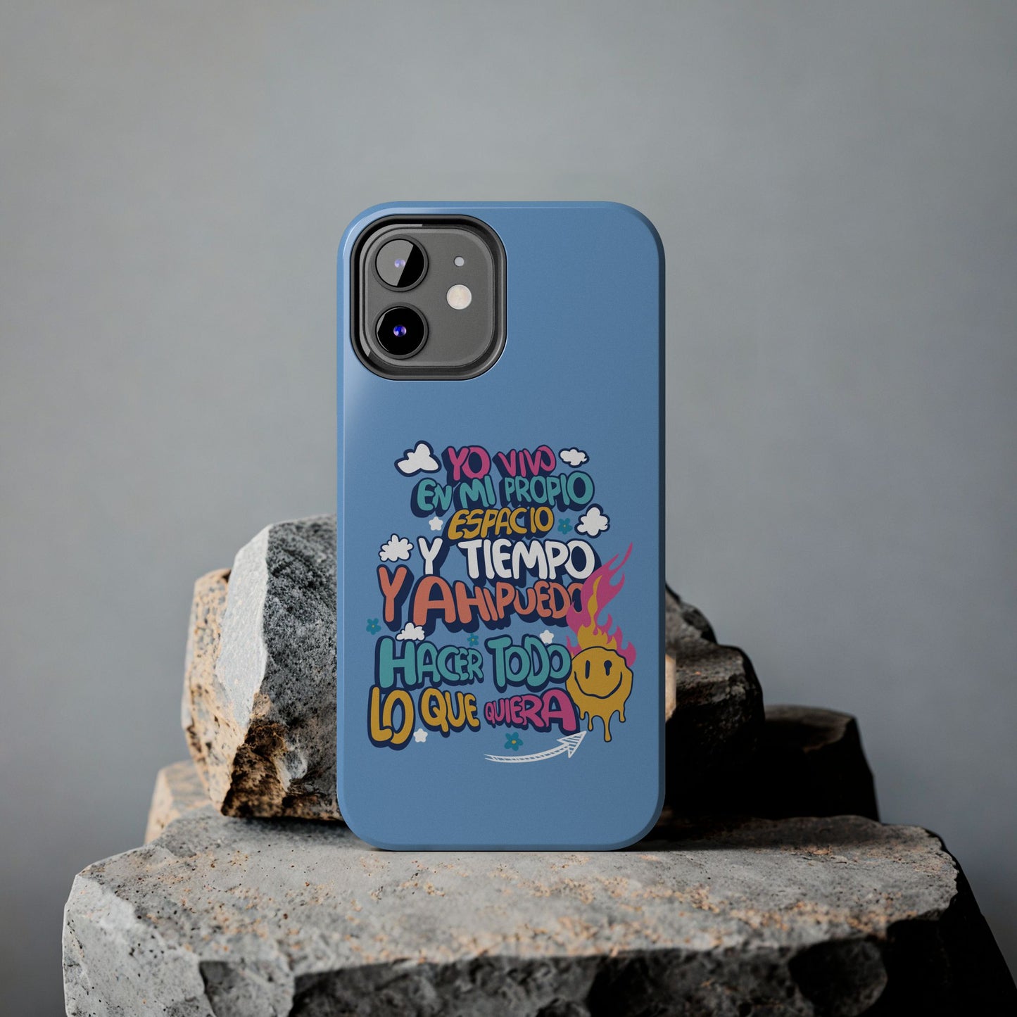 Funda para teléfono "Yo vivo en propio espacio y tiempo" - Celeste