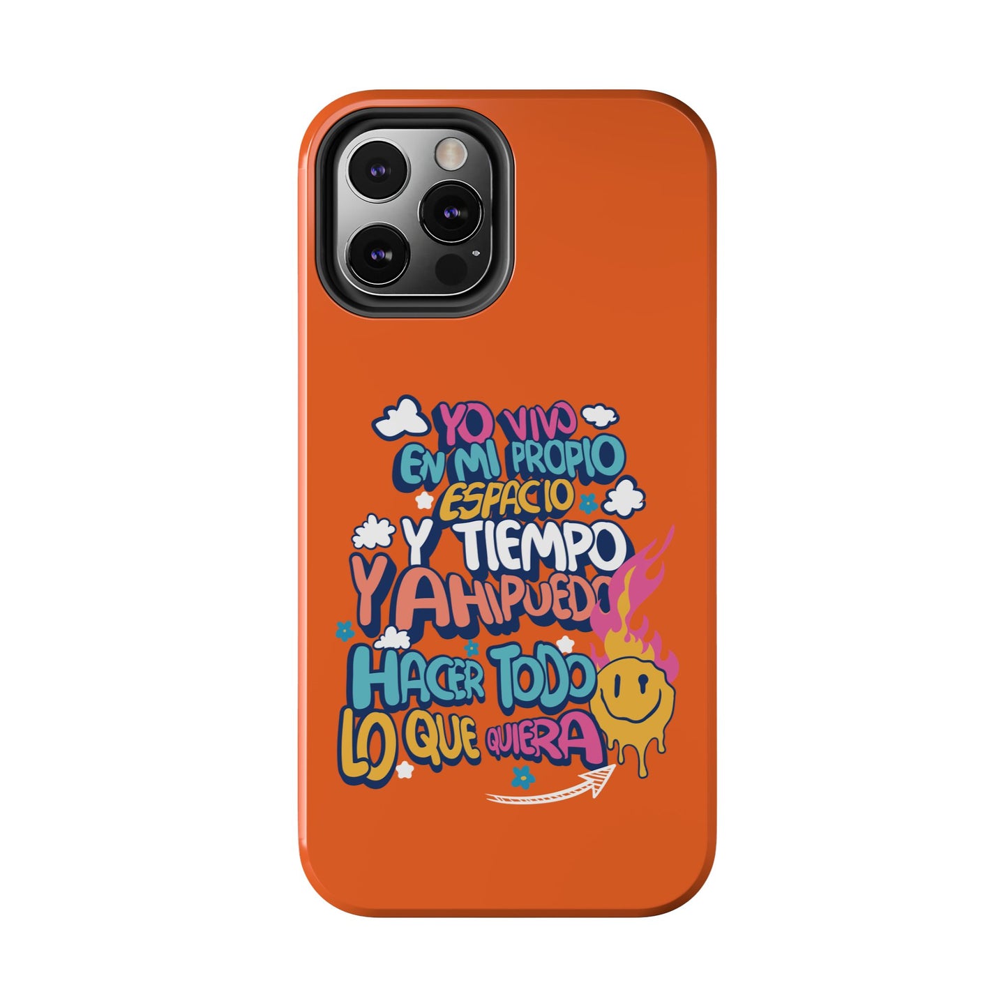 Funda para teléfono "Yo vivo en propio espacio y tiempo" - Naranja