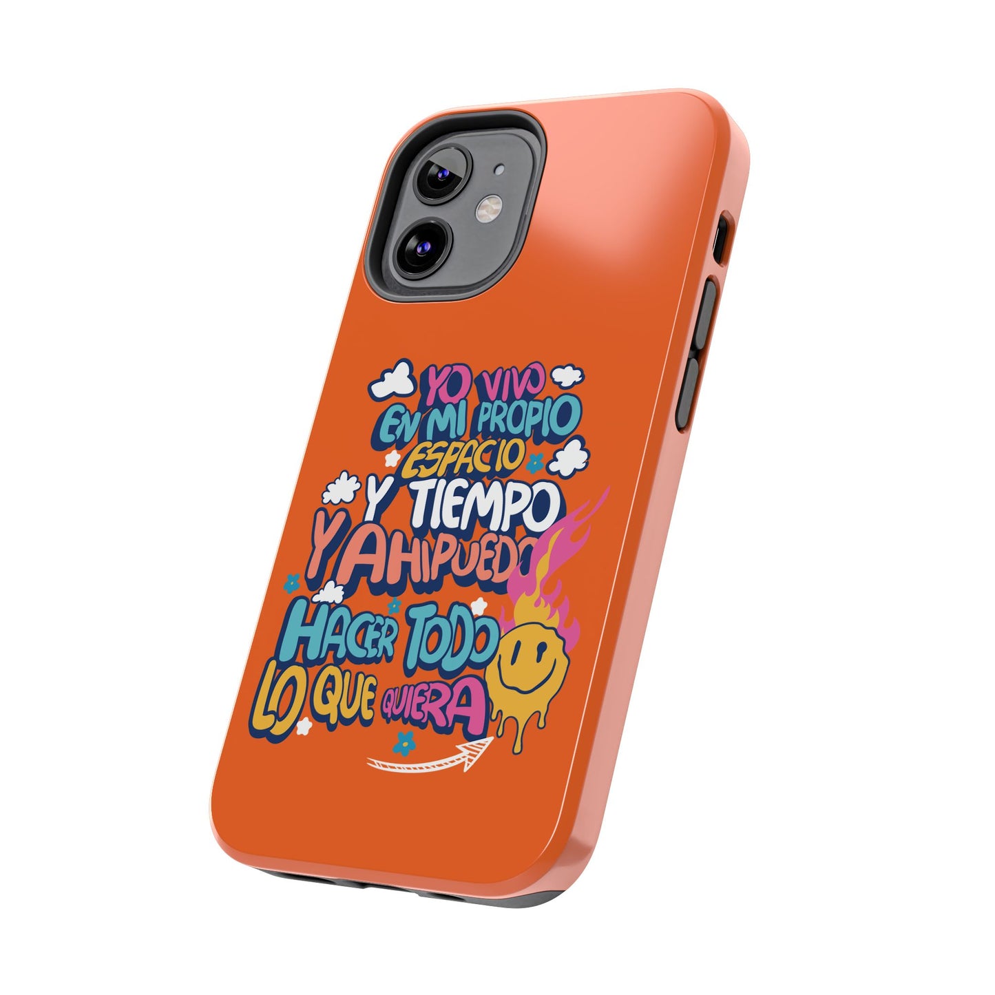 Funda para teléfono "Yo vivo en propio espacio y tiempo" - Naranja