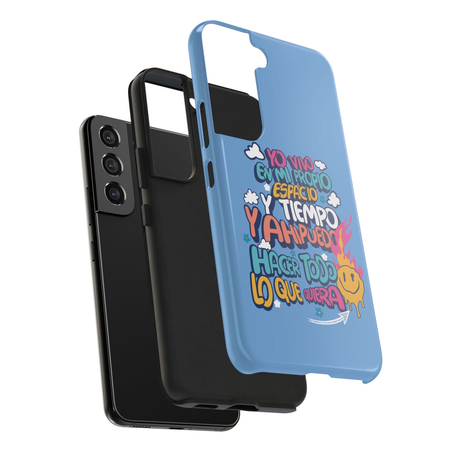 Funda para teléfono "Yo vivo en propio espacio y tiempo" - Celeste