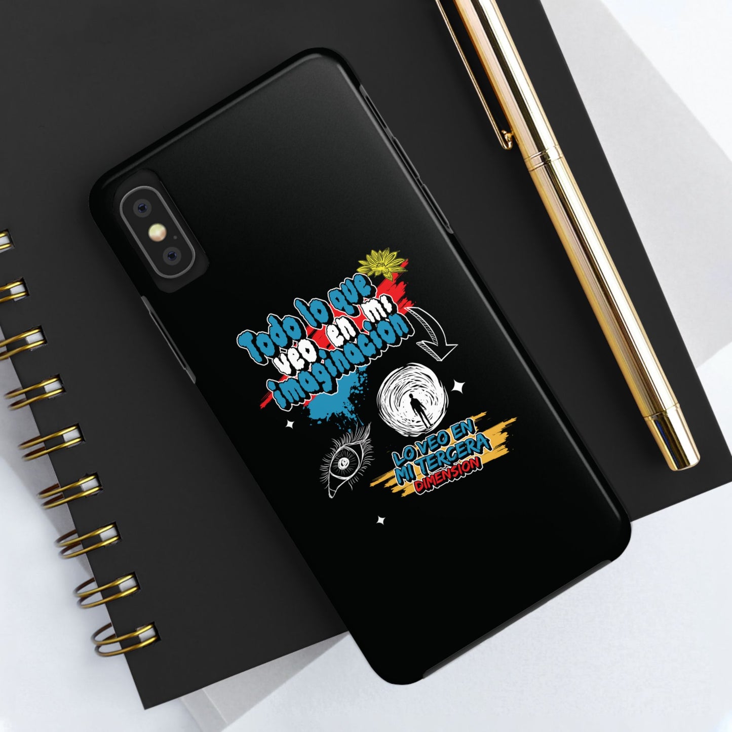 Funda para teléfono "Todo lo que veo en mi imaginación" - Negro