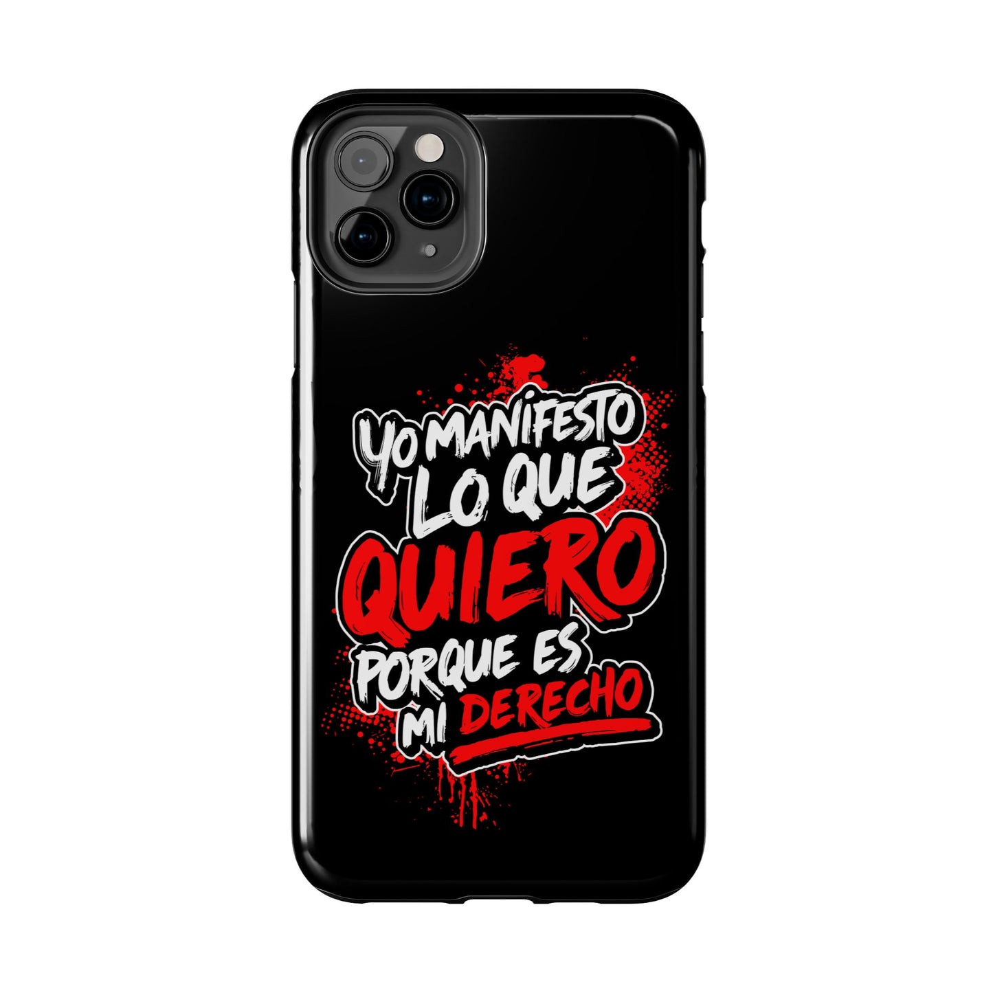 Funda para teléfono "Yo manifiesto lo que quiero" - Negro