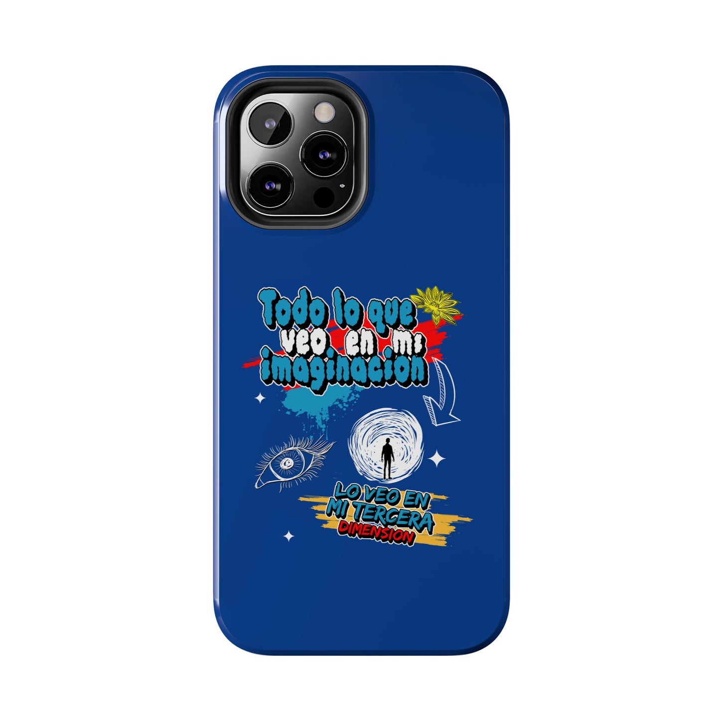 Funda para teléfono "Todo lo que veo en mi imaginación" - Azul