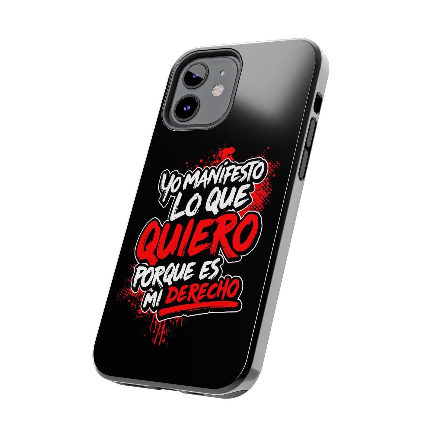 Funda para teléfono "Yo manifiesto lo que quiero" - Negro