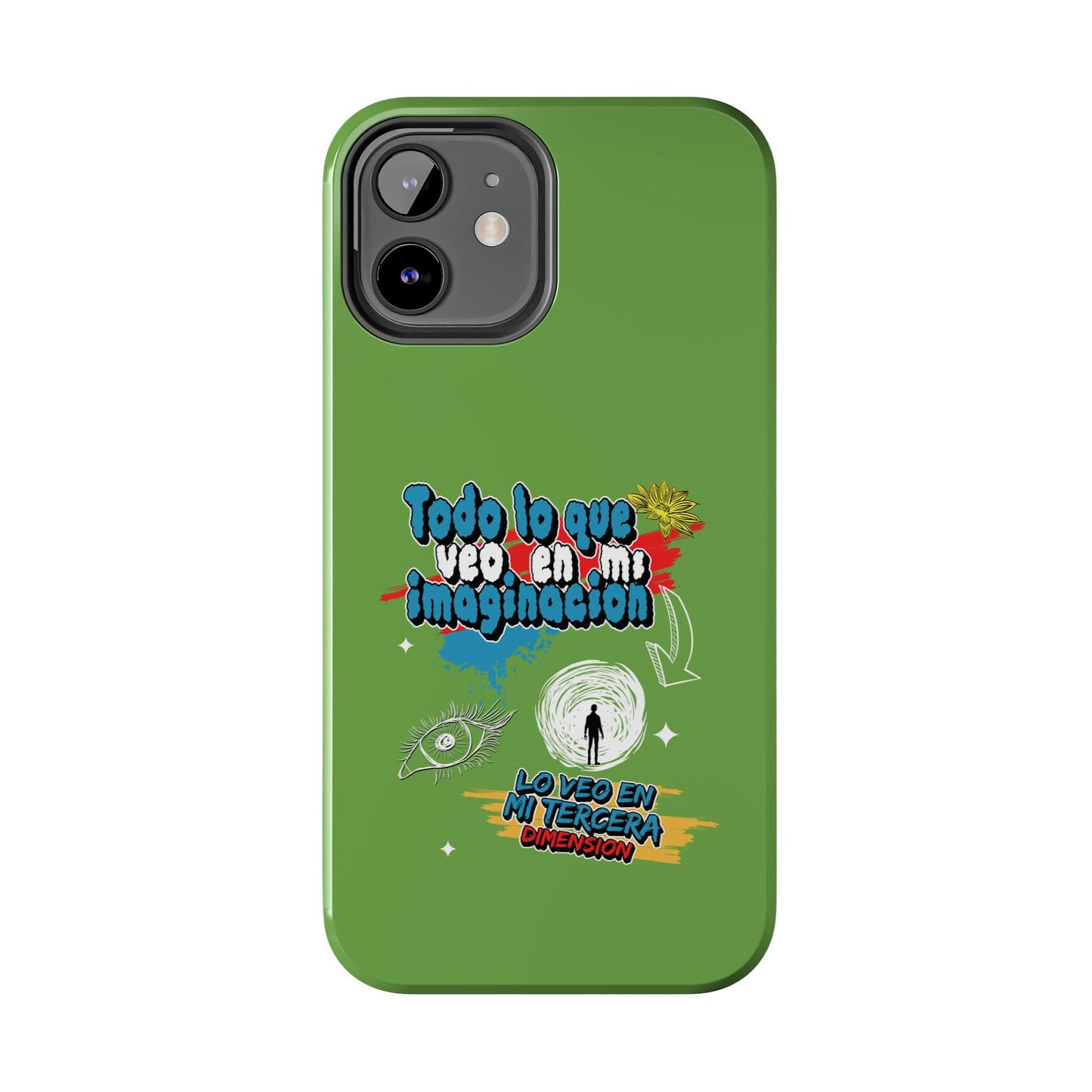 Funda para teléfono "Todo lo que veo en mi imaginación" - Verde