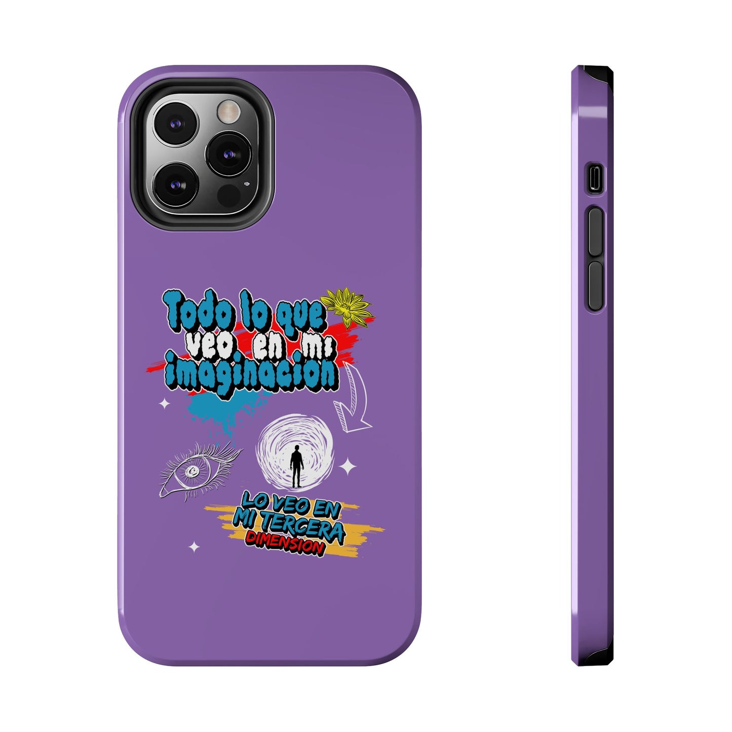 Funda para teléfono "Todo lo que veo en mi imaginación" - Lila