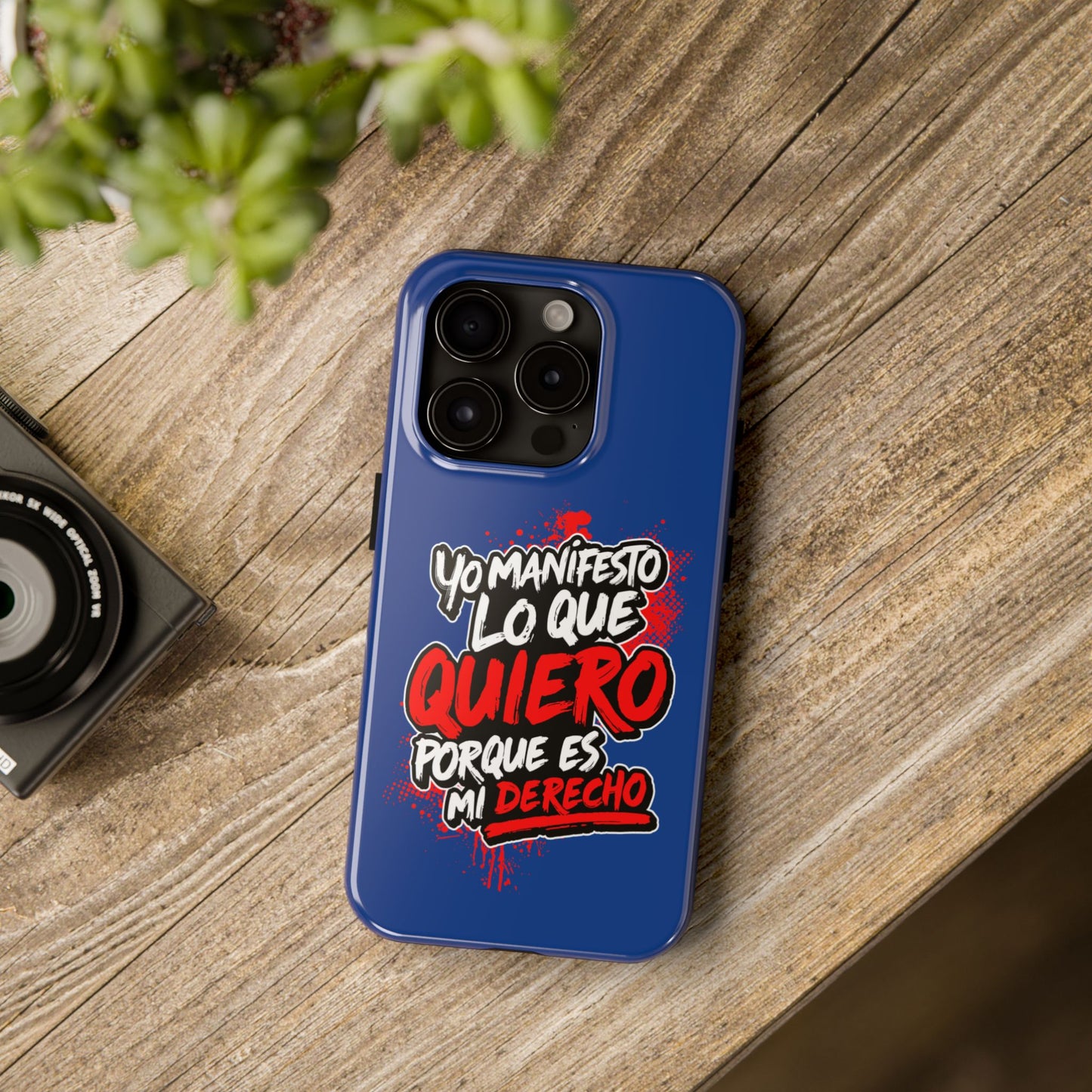 Funda para teléfono "Yo manifiesto lo que quiero" - Azul