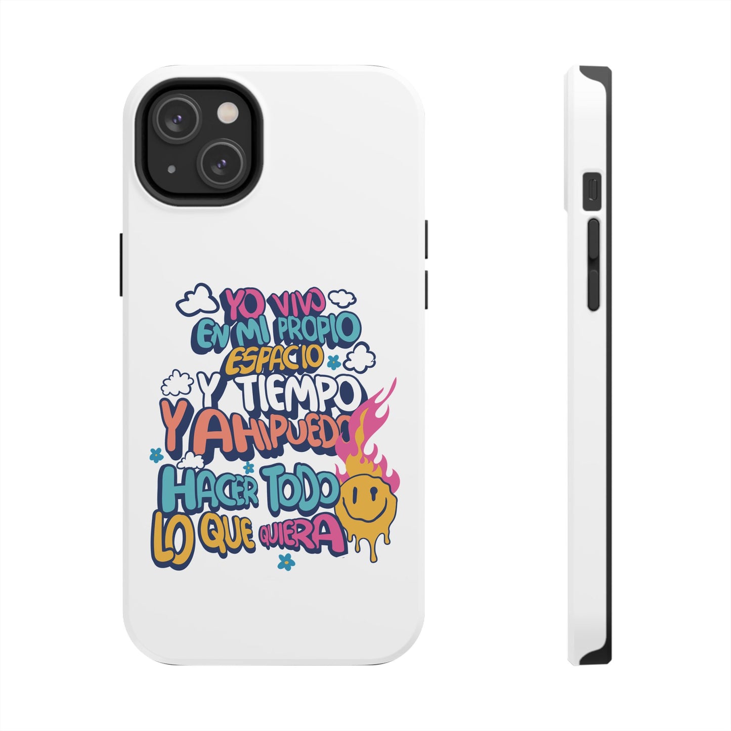 Funda para teléfono "Yo vivo en propio espacio y tiempo" - Blanco