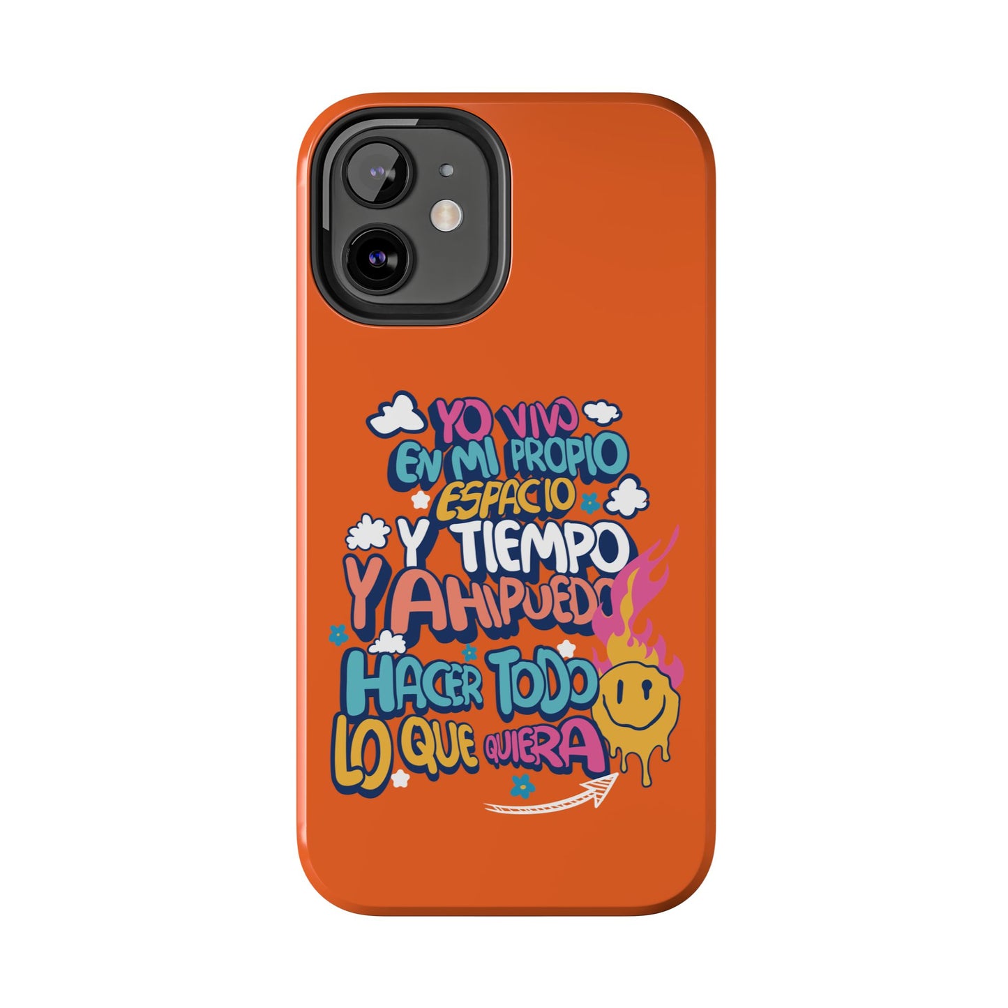 Funda para teléfono "Yo vivo en propio espacio y tiempo" - Naranja