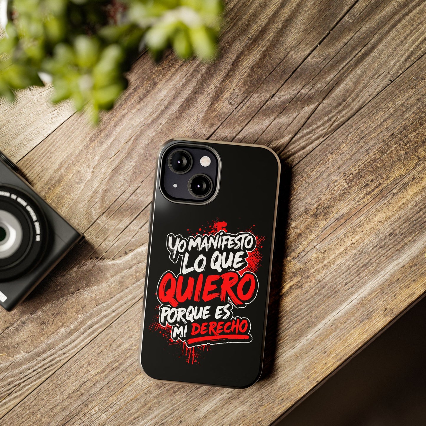 Funda para teléfono "Yo manifiesto lo que quiero" - Negro