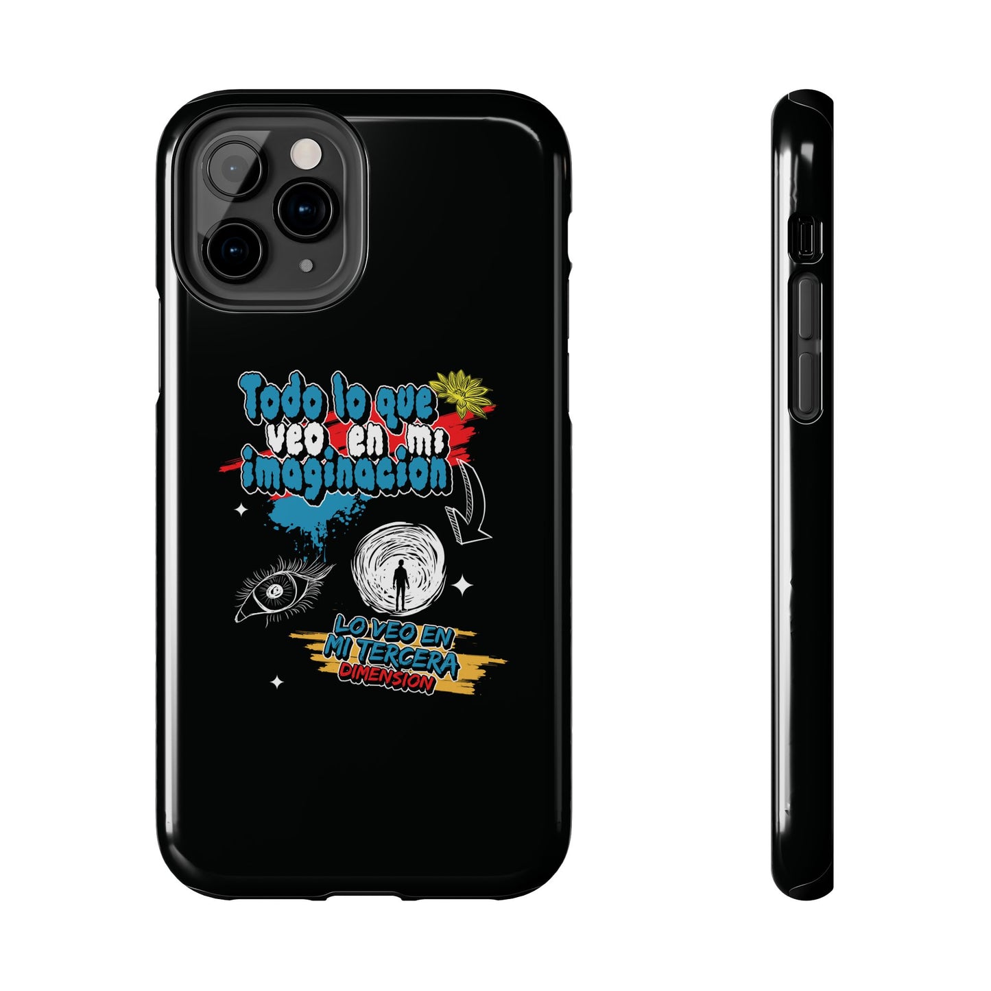 Funda para teléfono "Todo lo que veo en mi imaginación" - Negro
