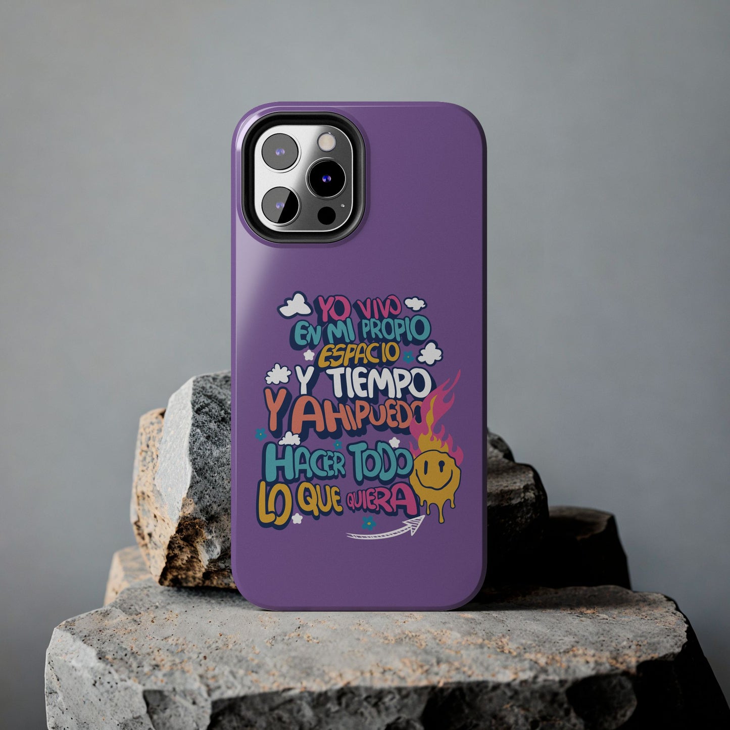 Funda para teléfono "Yo vivo en propio espacio y tiempo" - Lila