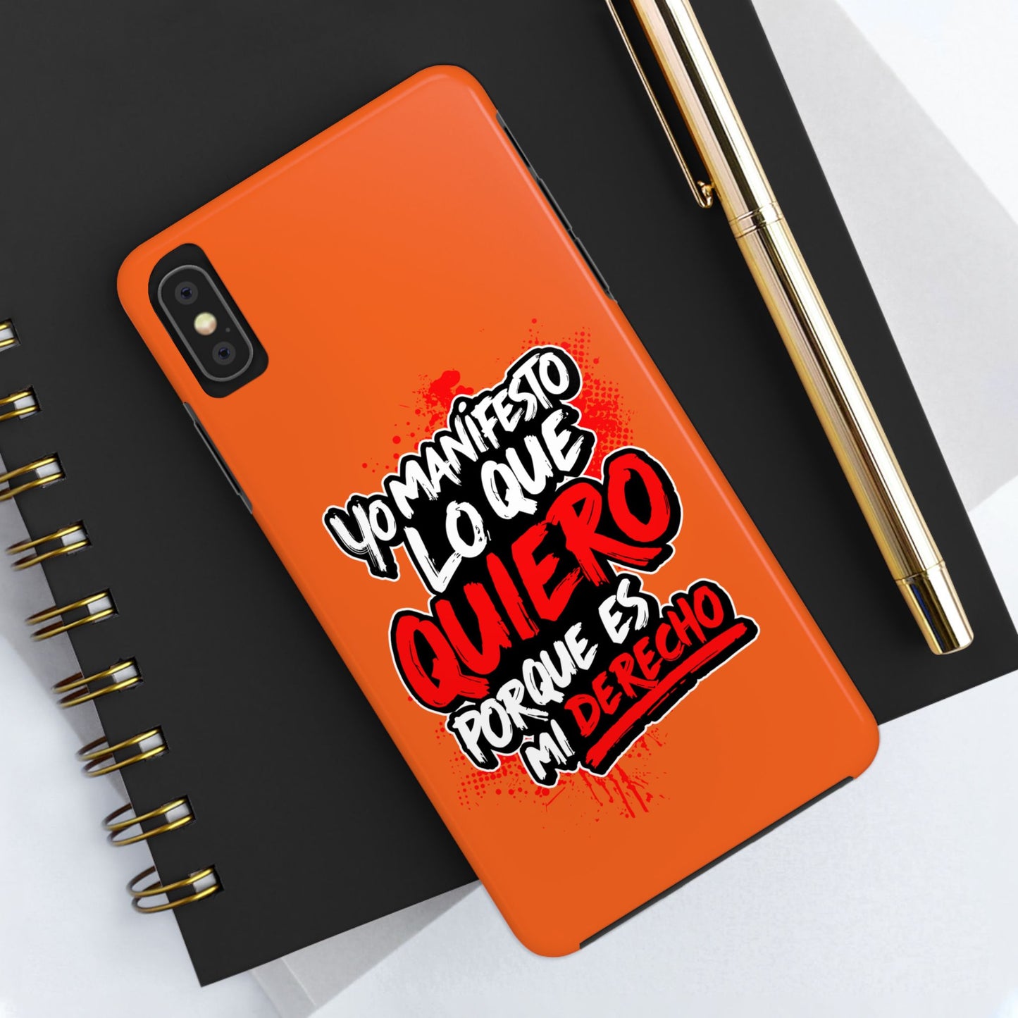 Funda para teléfono "Yo manifiesto lo que quiero" - Naranja