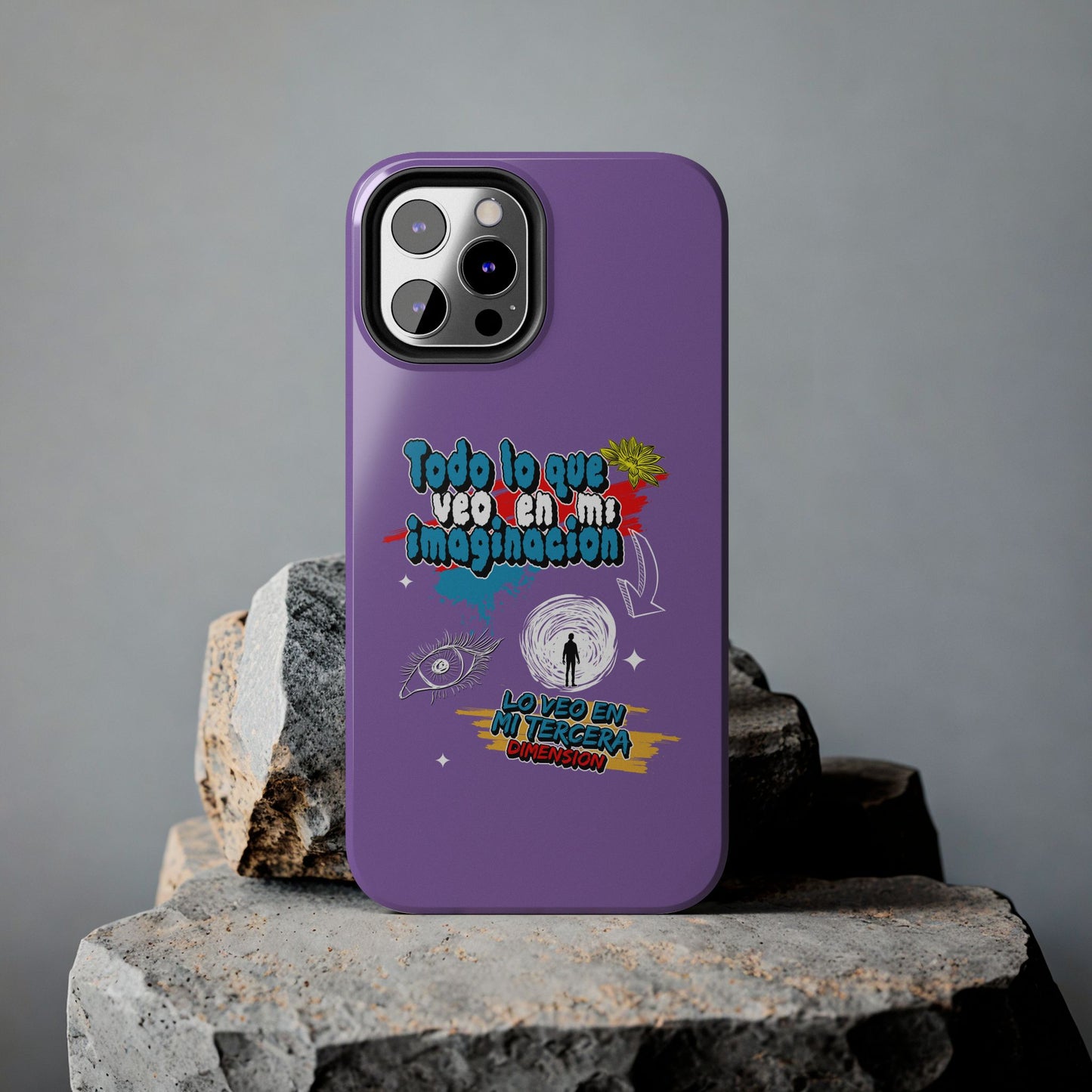 Funda para teléfono "Todo lo que veo en mi imaginación" - Lila
