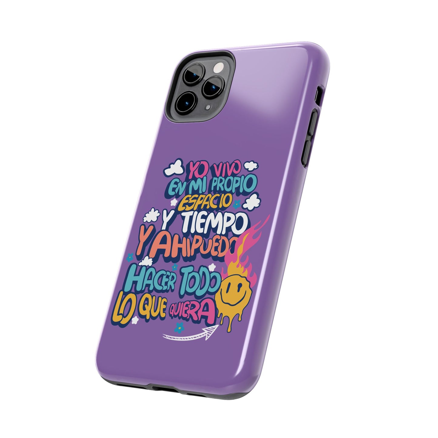 Funda para teléfono "Yo vivo en propio espacio y tiempo" - Lila