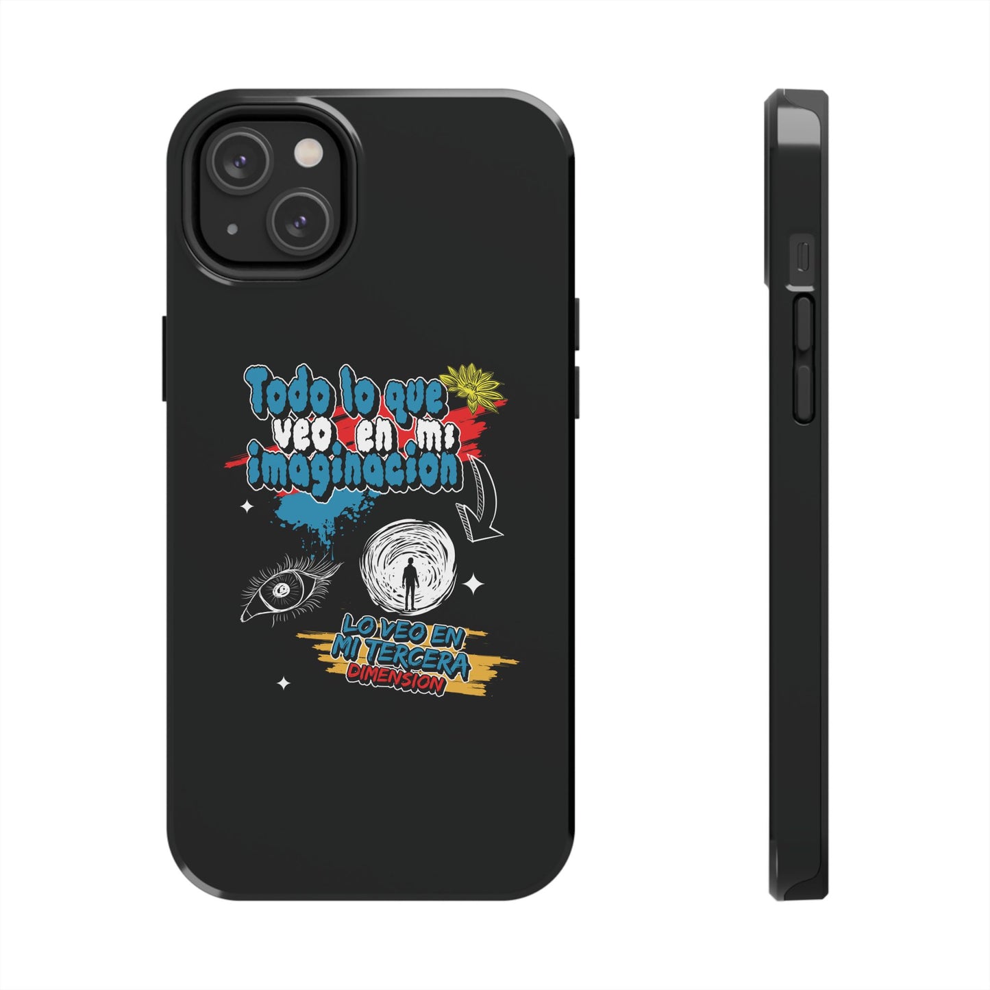 Funda para teléfono "Todo lo que veo en mi imaginación" - Negro