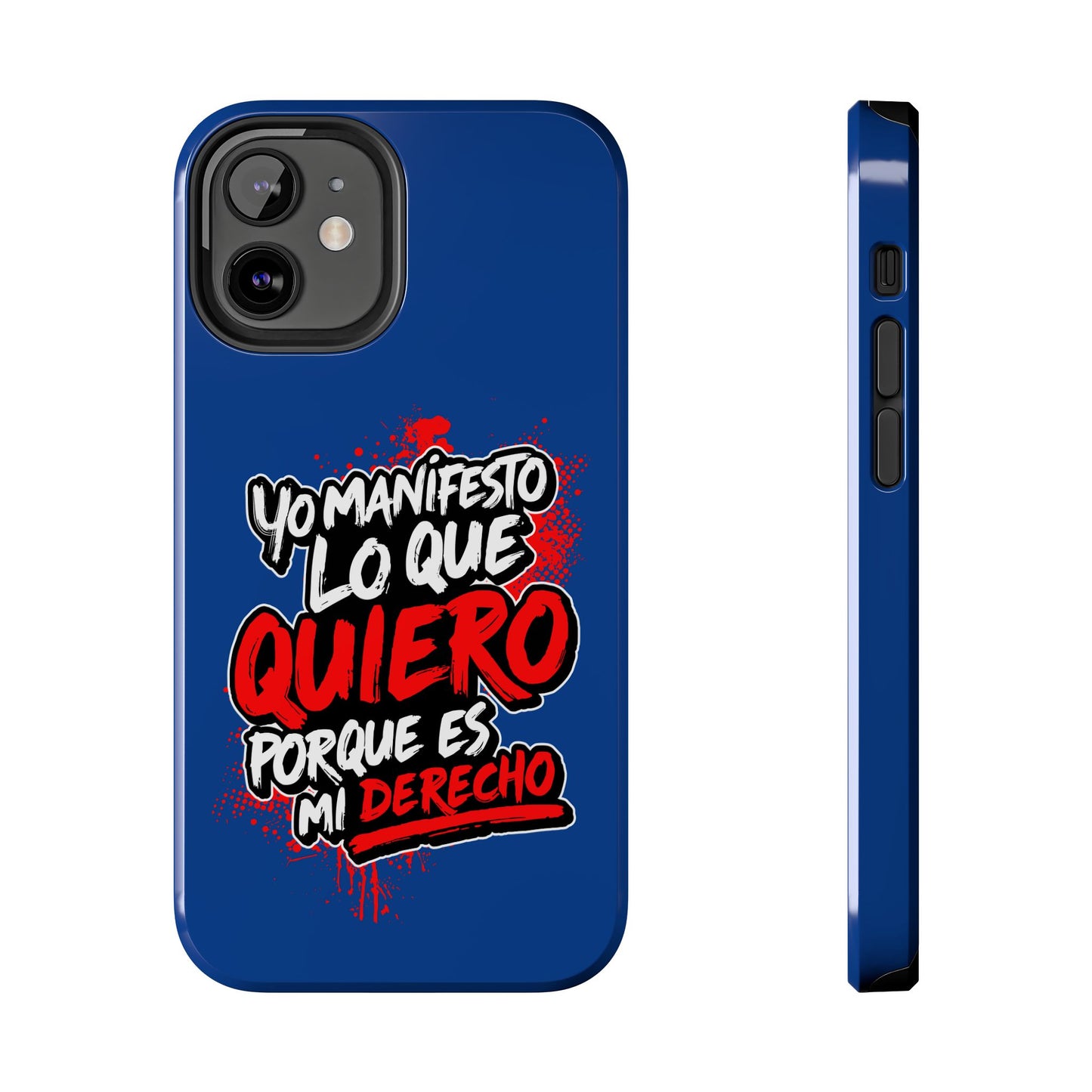 Funda para teléfono "Yo manifiesto lo que quiero" - Azul