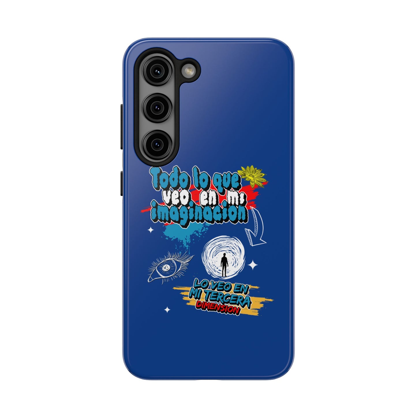 Funda para teléfono "Todo lo que veo en mi imaginación" - Azul