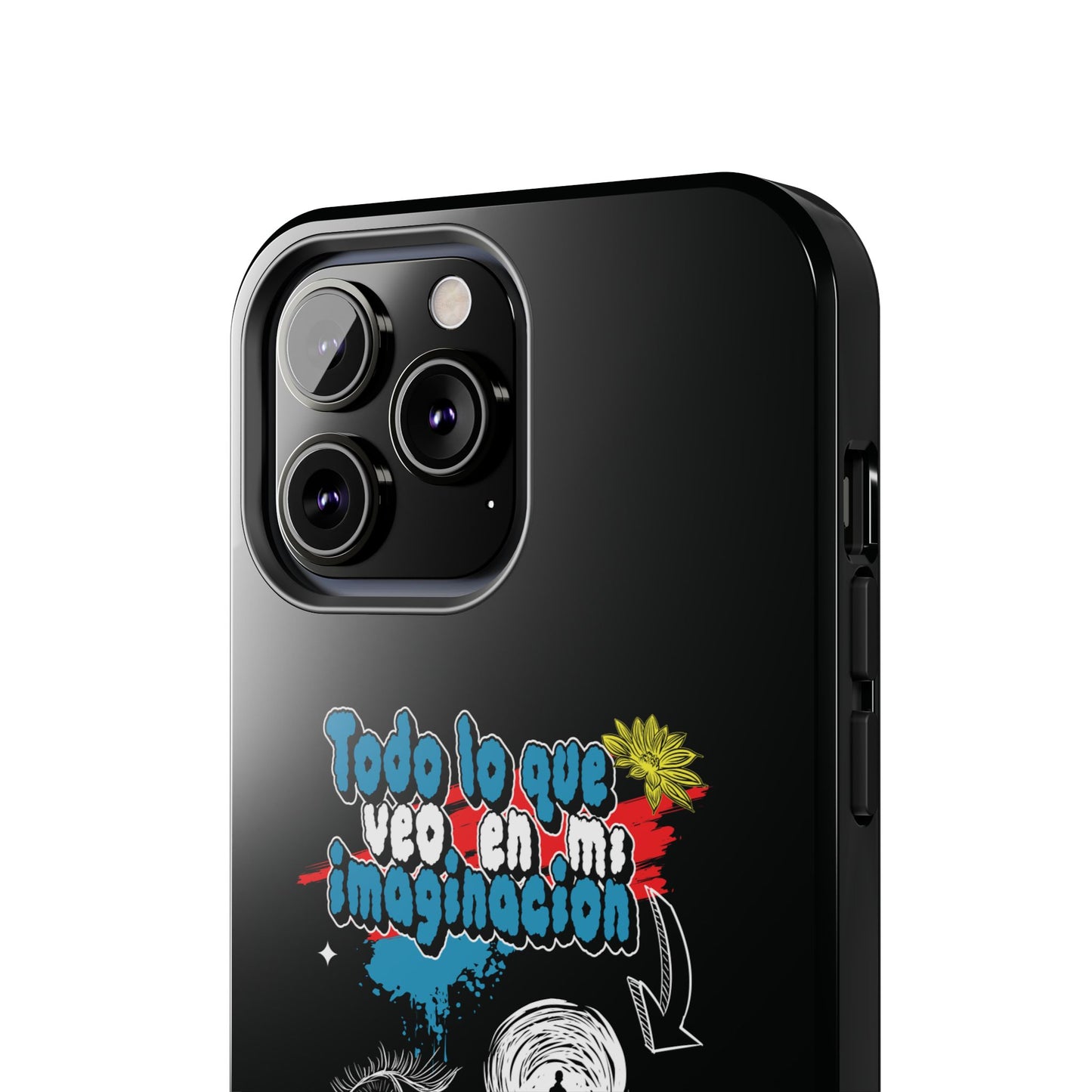 Funda para teléfono "Todo lo que veo en mi imaginación" - Negro
