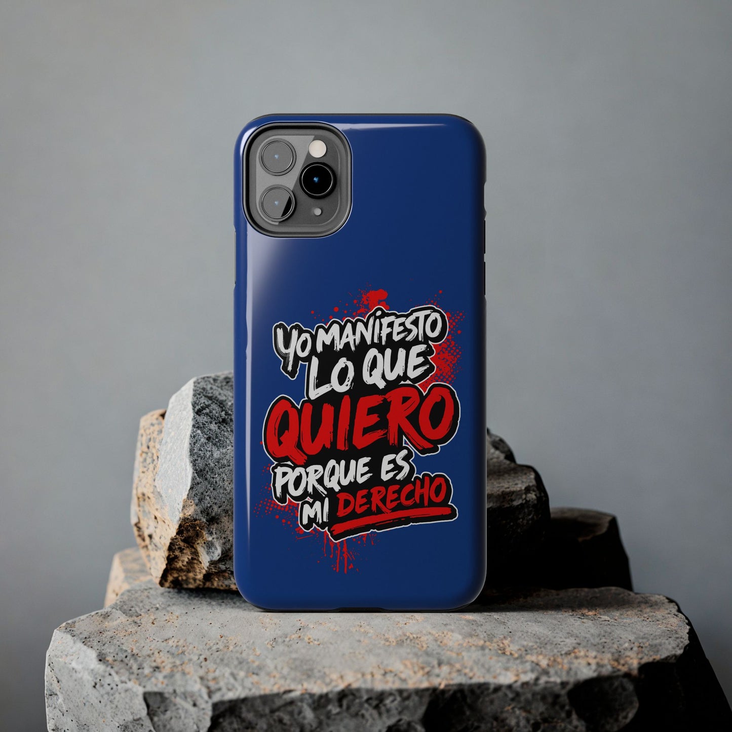 Funda para teléfono "Yo manifiesto lo que quiero" - Azul