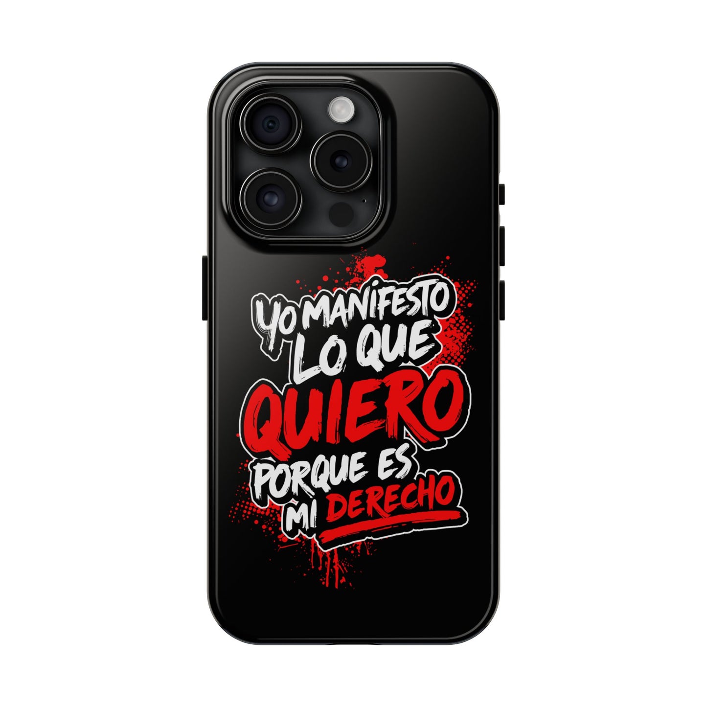 Funda para teléfono "Yo manifiesto lo que quiero" - Negro