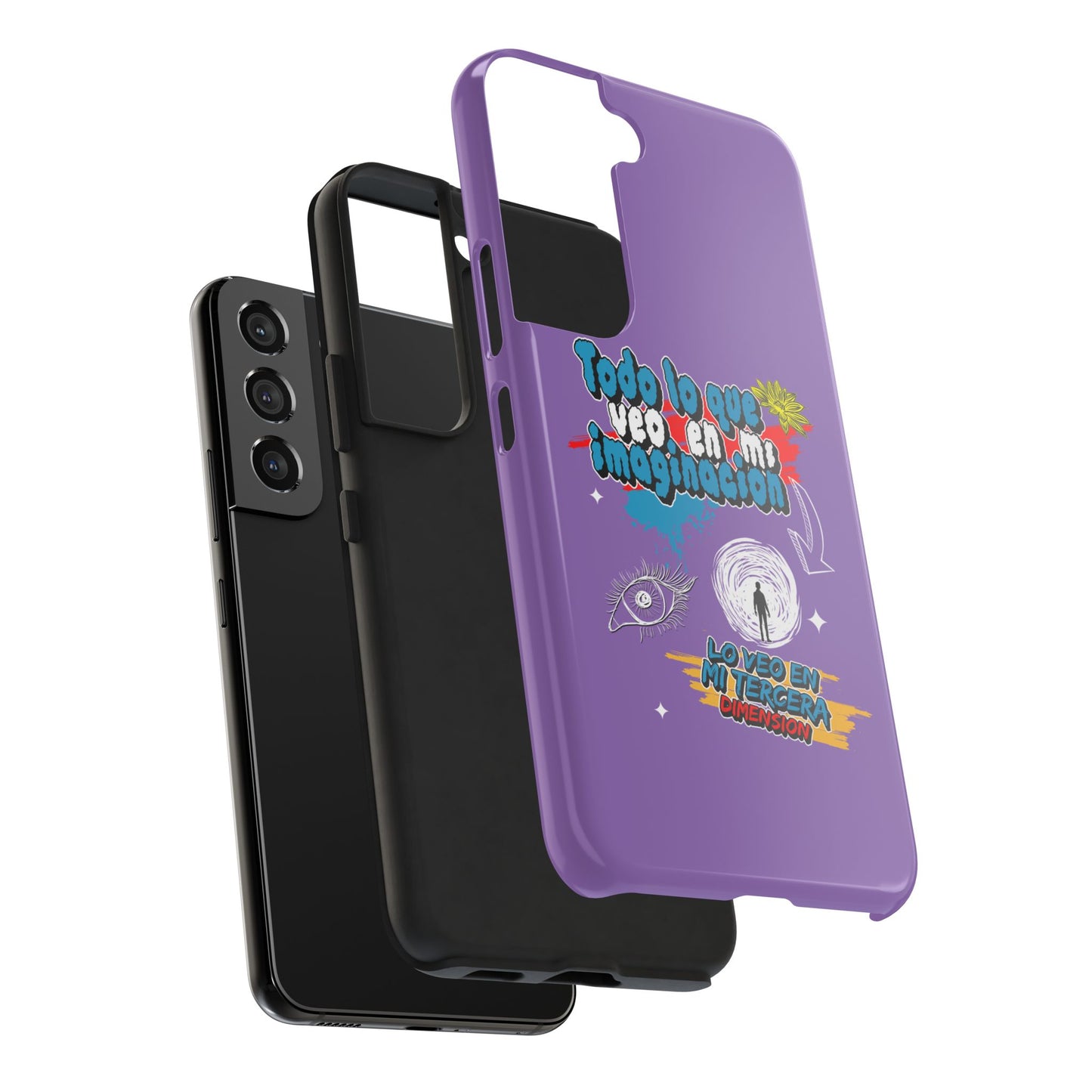 Funda para teléfono "Todo lo que veo en mi imaginación" - Lila