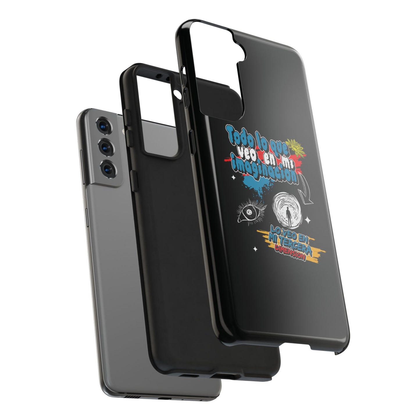 Funda para teléfono "Todo lo que veo en mi imaginación" - Negro