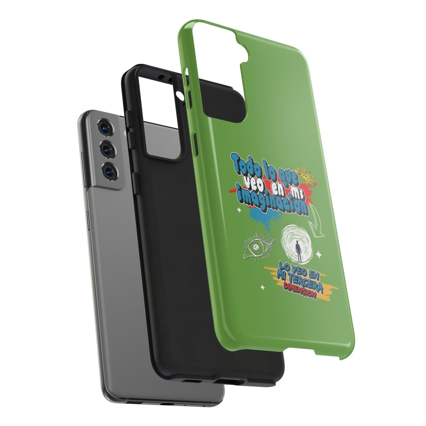 Funda para teléfono "Todo lo que veo en mi imaginación" - Verde