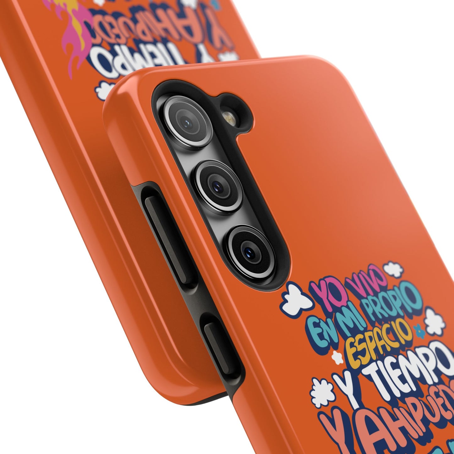Funda para teléfono "Yo vivo en propio espacio y tiempo" - Naranja