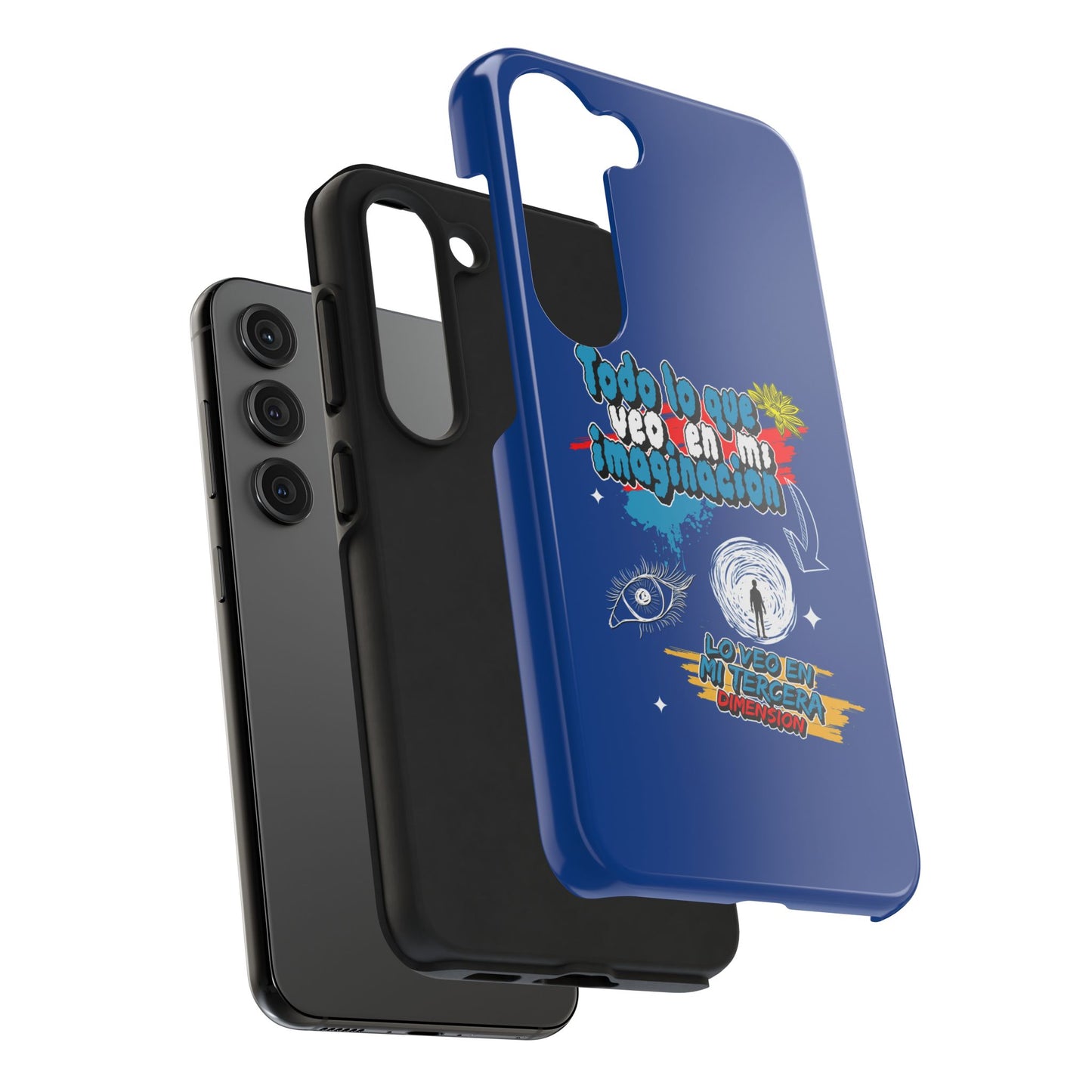Funda para teléfono "Todo lo que veo en mi imaginación" - Azul