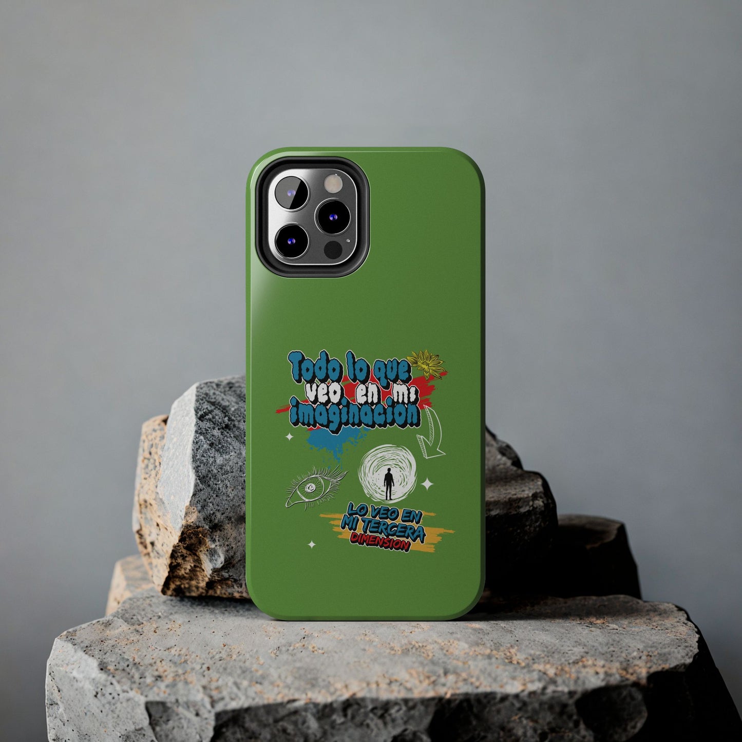 Funda para teléfono "Todo lo que veo en mi imaginación" - Verde