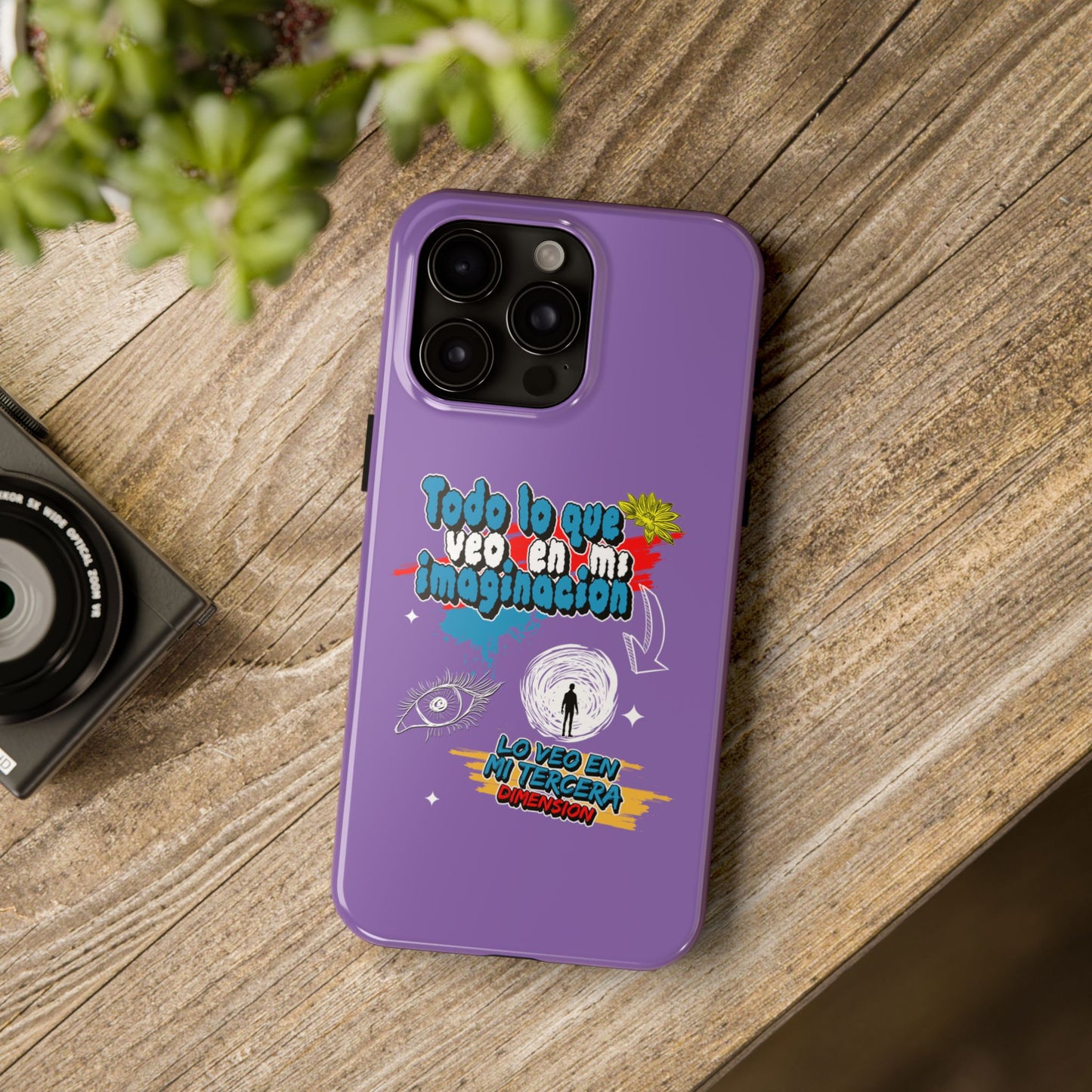 Funda para teléfono "Todo lo que veo en mi imaginación" - Lila
