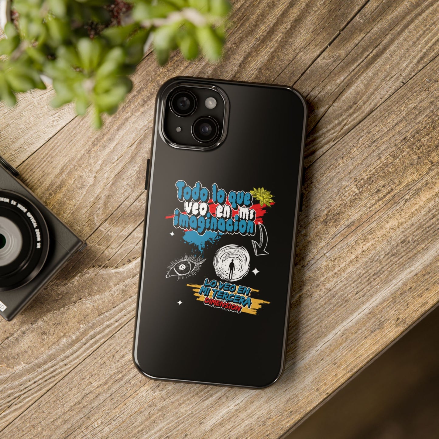 Funda para teléfono "Todo lo que veo en mi imaginación" - Negro